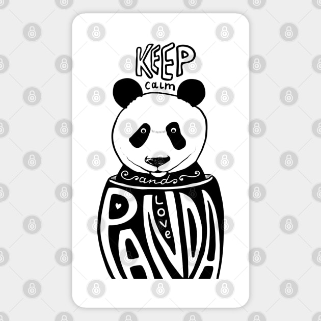 keep calm and love panda Magnet by Mako Design 